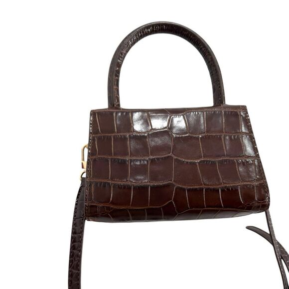 BY FAR Mini Satchel Bag in brown croc - Picture 11 of 13